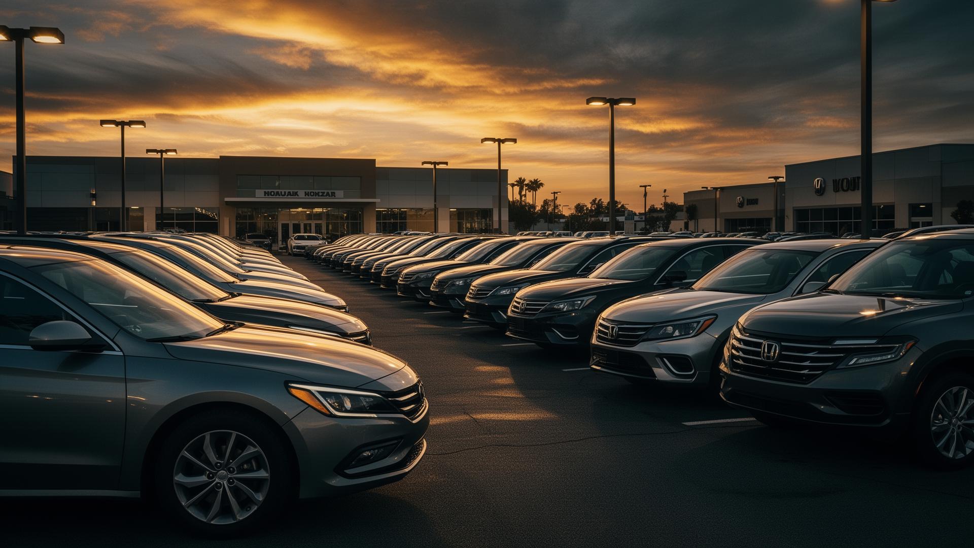 Auto Star dealership lot at golden hour